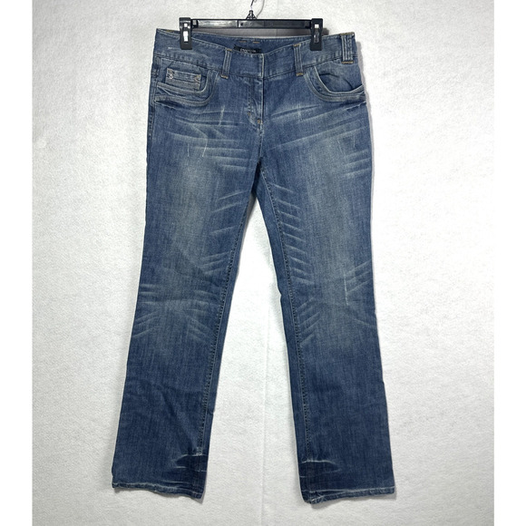 Etcetera Low Rise Hip Hugger Jeans Womens 12 Y2K Bootcut 90s - Picture 1 of 12